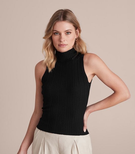 Preview High Neck Rib Tank Sweater