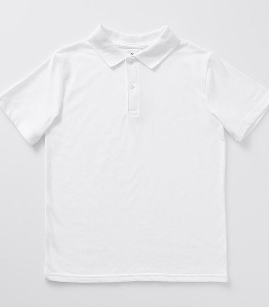 Short Sleeve School Polo Top - White