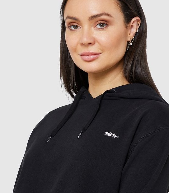 Mossimo Core Script Popover Hoodie Jumper - Black