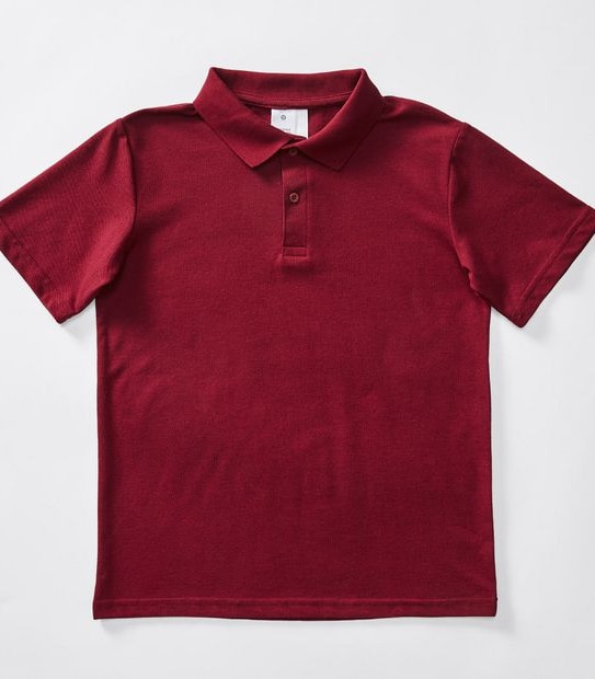 Short Sleeve School Polo Top - Burgundy