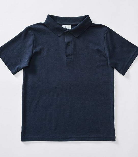 Short Sleeve School Polo Top - Navy Blue