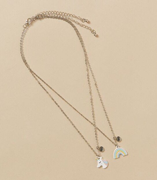 2 Pack BFF Glitter Gift Box Necklaces