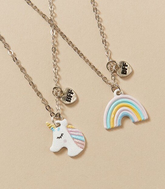 2 Pack BFF Glitter Gift Box Necklaces