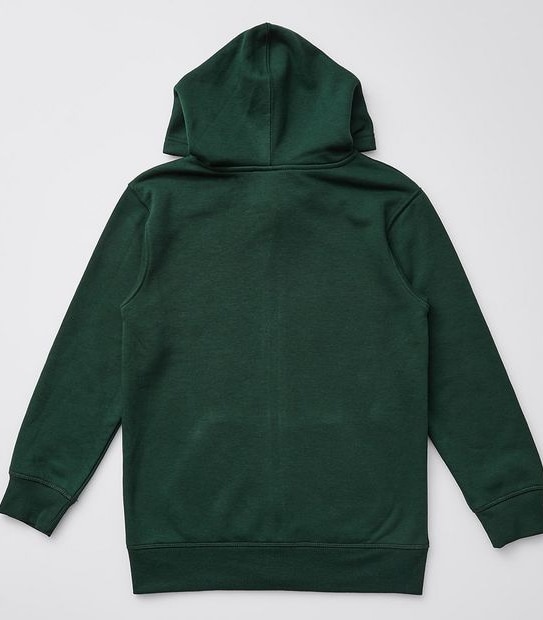 Zip Through Fleece Hoodie - Bottle Green