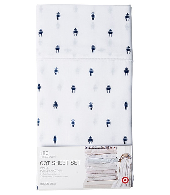 Robot 2 Piece Cot Sheet Set Target Australia