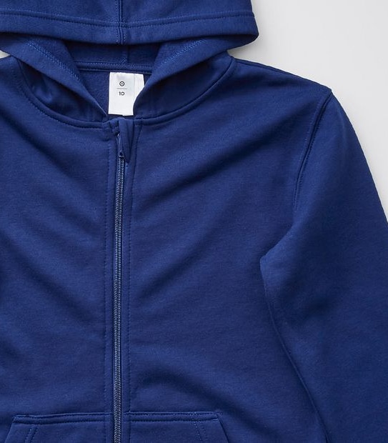 Zip Through Fleece Hoodie - Blue