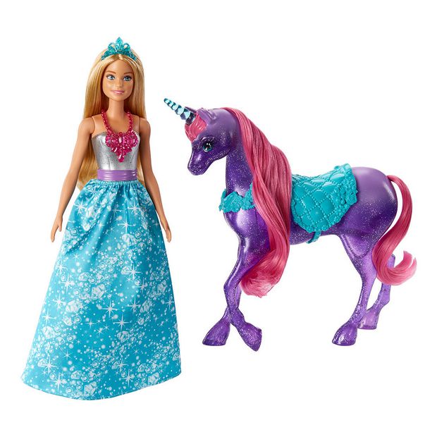 barbie with unicorn carriage