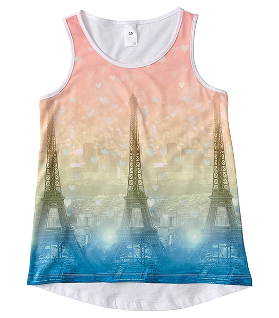 Girls' Paris Photo Print Tank Top
