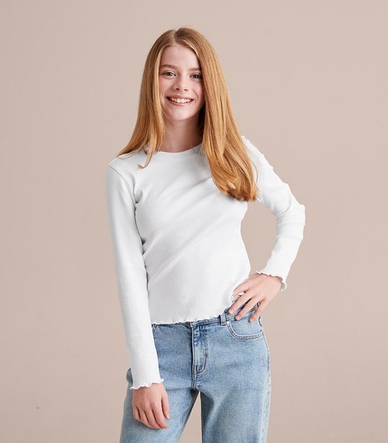 Rib Long Sleeve Top