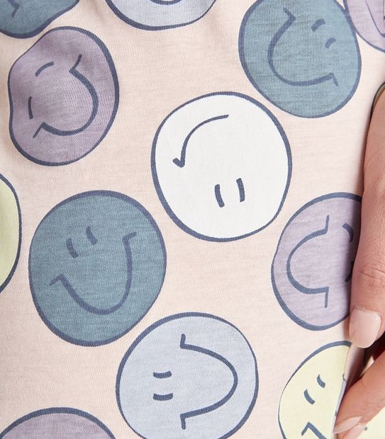 Womens Happy Face Cotton Pyjama Set