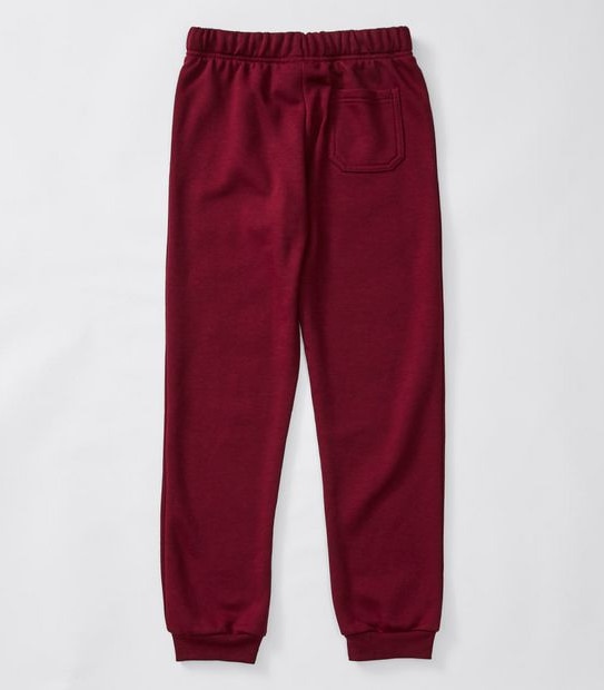 Fleece Cuffed School Trackpants - Burgundy