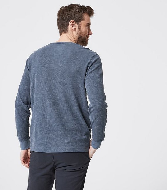 Slub Waffle Long Sleeve Top