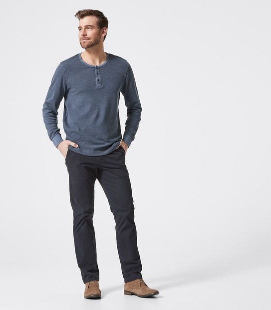 Slub Waffle Long Sleeve Top
