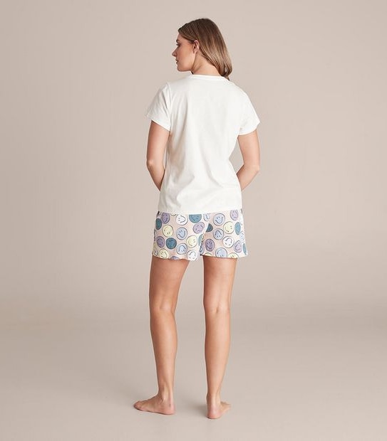 Womens Happy Face Cotton Pyjama Set