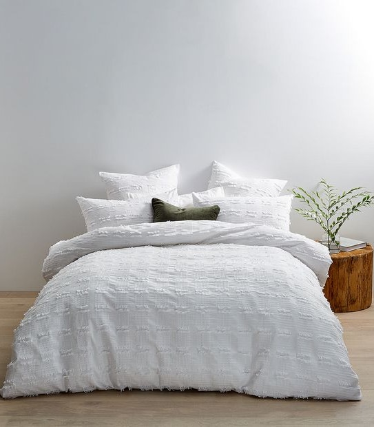 Carye Textured Quilt Cover Set - King Bed