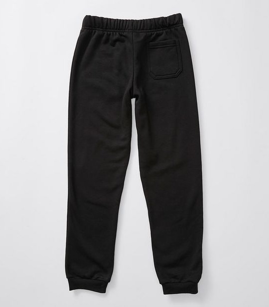 Fleece Cuffed School Trackpants - Black