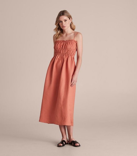 Preview Shirred Midi Sundress