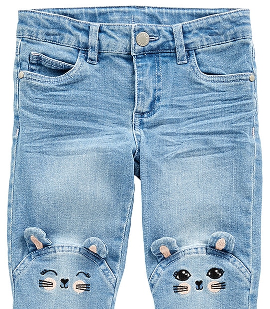 Bunny Knee Blue Denim Jeans