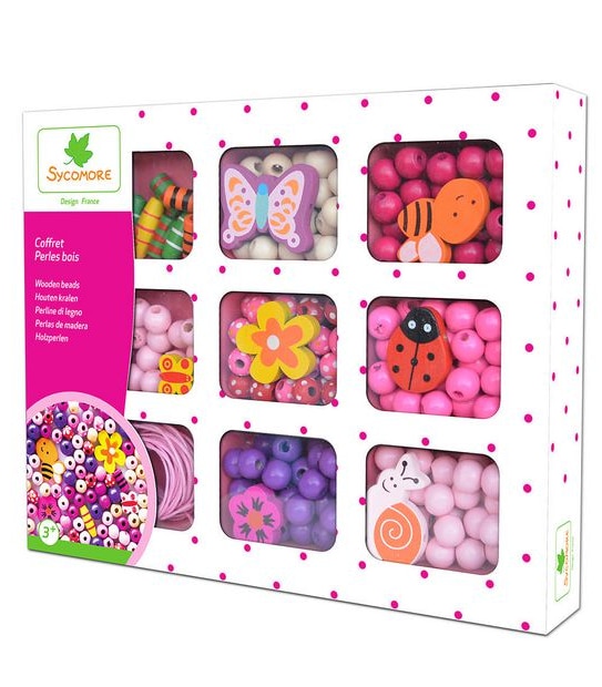 Perles Wooden Beads - Flowers