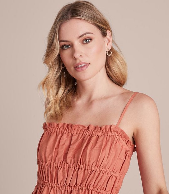 Preview Shirred Midi Sundress