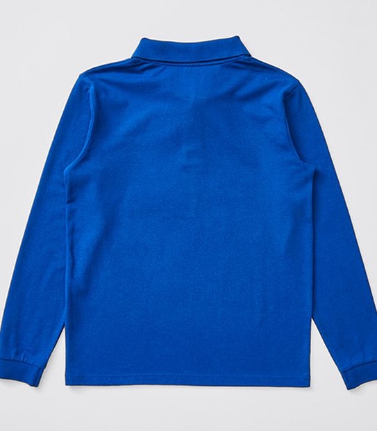 Long Sleeve School Polo Top - Royal Blue