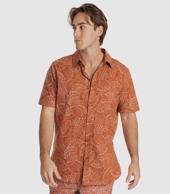 Piping Hot Banana Leaf Print Shirt