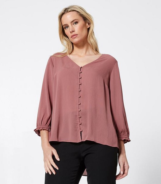 Preview Button Front Shell Top - Blush Rose