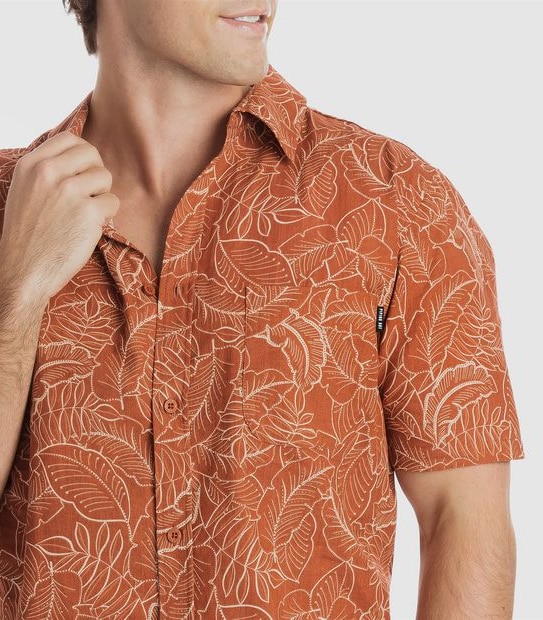 Piping Hot Banana Leaf Print Shirt