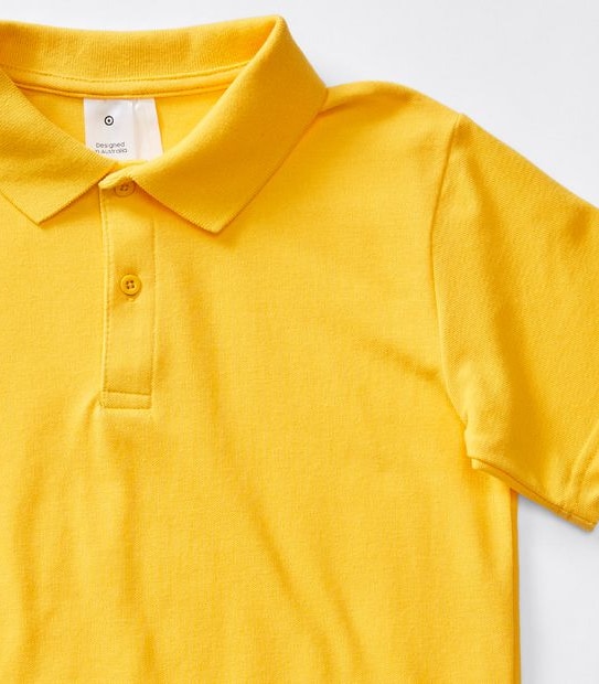 Short Sleeve School Polo Top - Gold