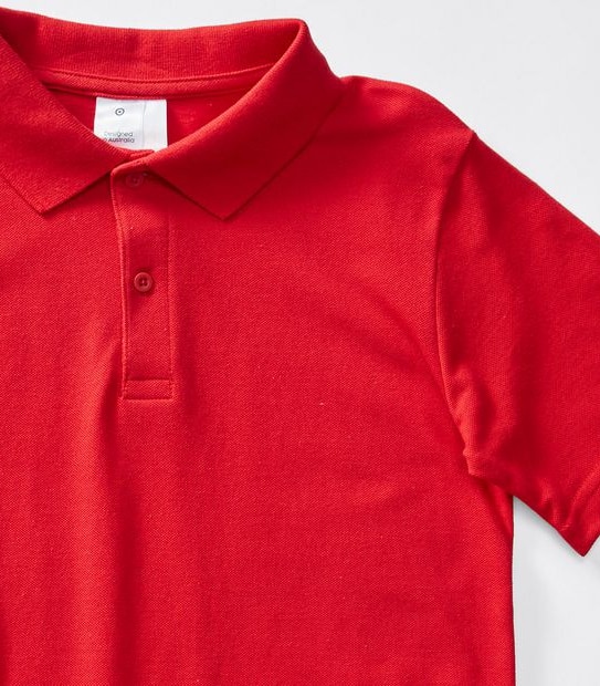 Short Sleeve School Polo Top - Red