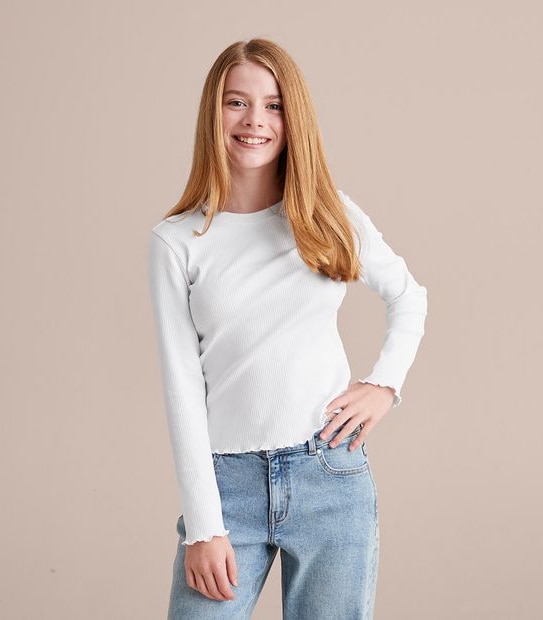 Rib Long Sleeve Top