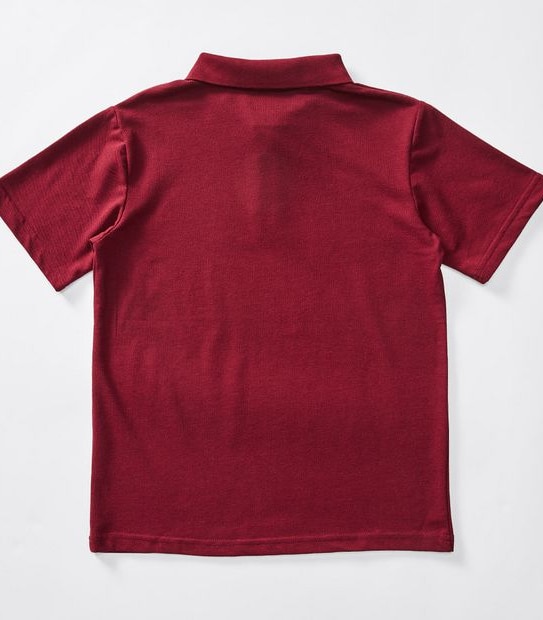 Short Sleeve School Polo Top - Burgundy
