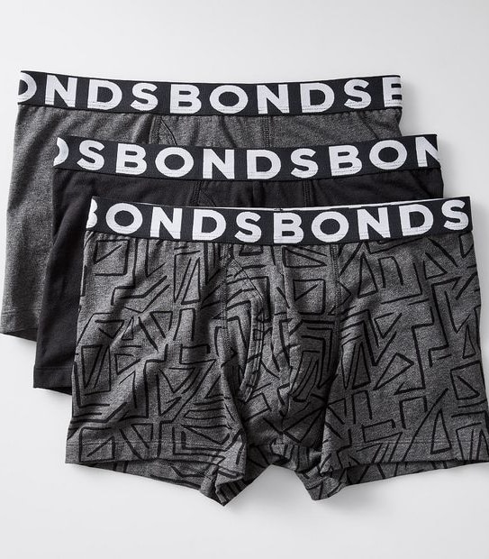 Bonds 3 Pack Everyday Trunks - Charcoal Graphic