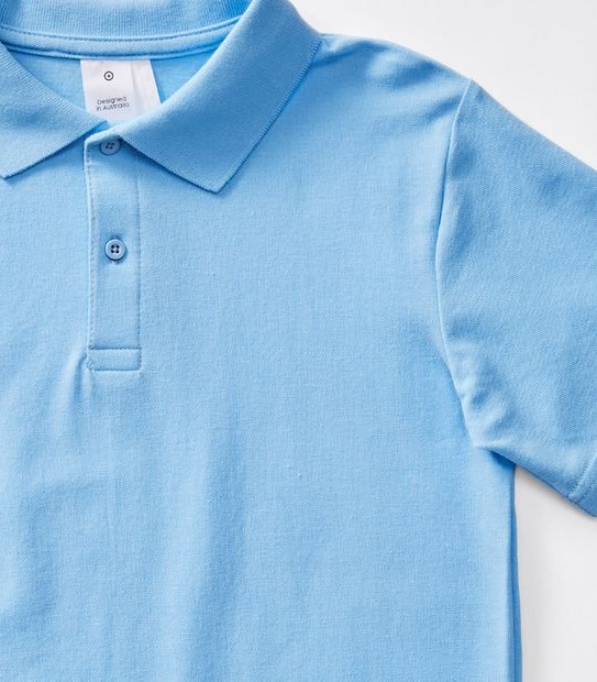 Short Sleeve School Polo Top - Sky Blue