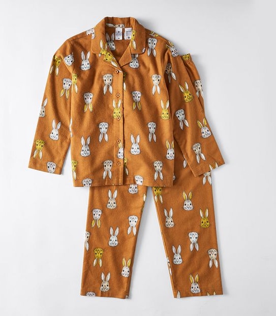Organic Cotton Flannelette Bunny Pyjama Set