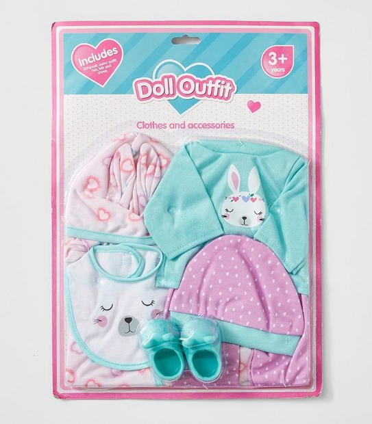 Baby Doll Outfit 5 Pack Assorted