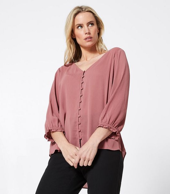 Preview Button Front Shell Top - Blush Rose