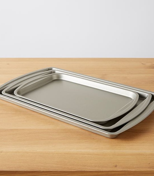 Premium Heavy Gauge 3 Piece Baking Tray Set