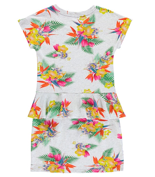 Girls' Floral Print Peplum Dress 2 of 3