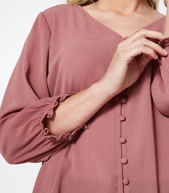 Preview Button Front Shell Top - Blush Rose