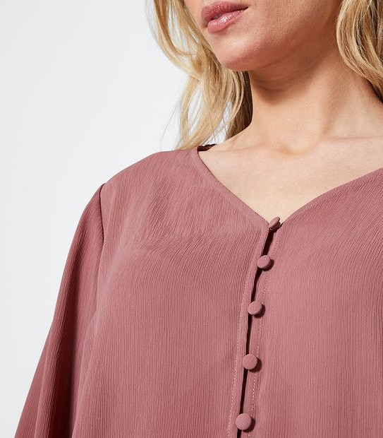 Preview Button Front Shell Top - Blush Rose