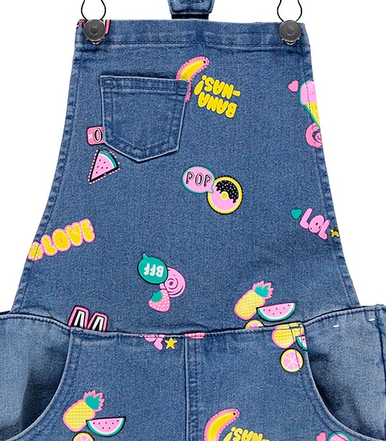Girls' Patch Playsuit With Bonus Iron On Patches