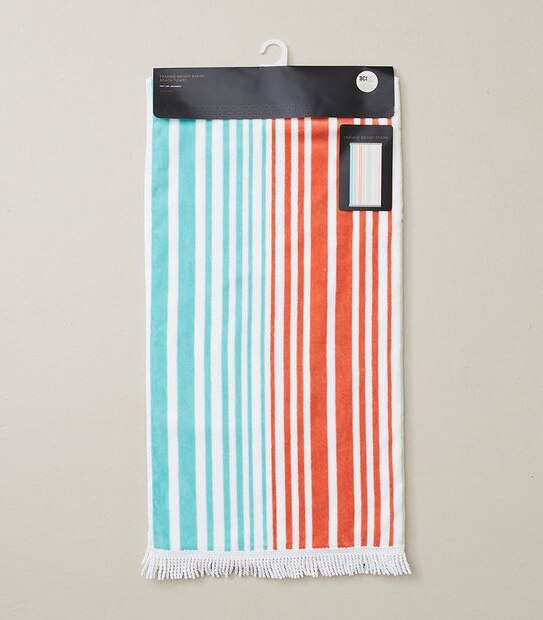 Frankie Bright Stripe Beach Towel
