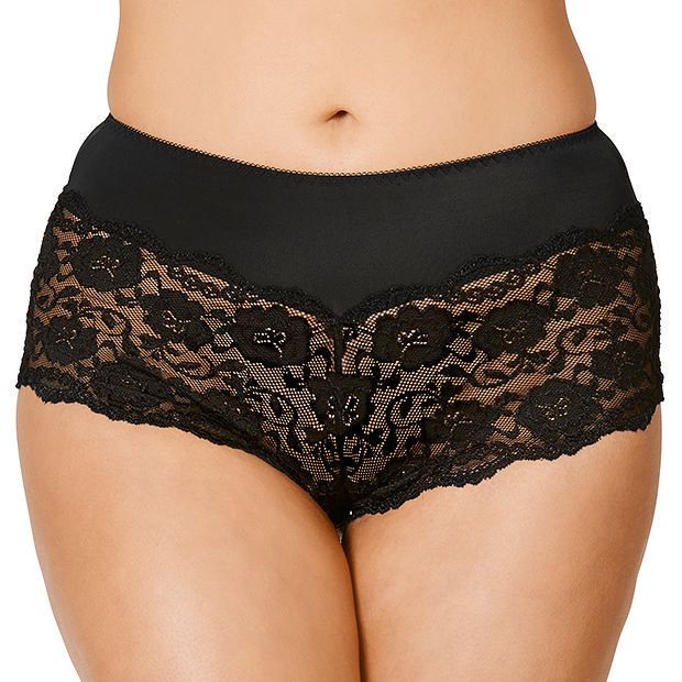 Kirsty Lace Boyleg Briefs - Black