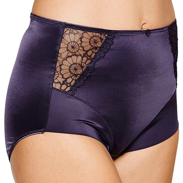 Embroidered Full Briefs - Purple Velvet Embroidered Full Briefs - Purple Velvet