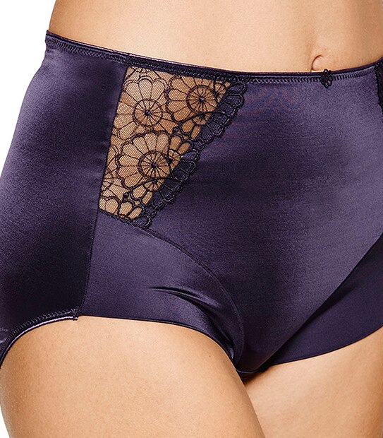 Embroidered Full Briefs - Purple Velvet