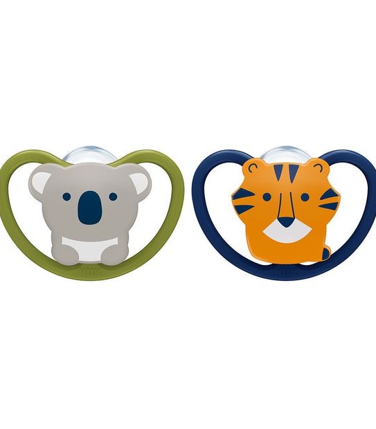 NUK 2 Pack Space Soother 0-6m