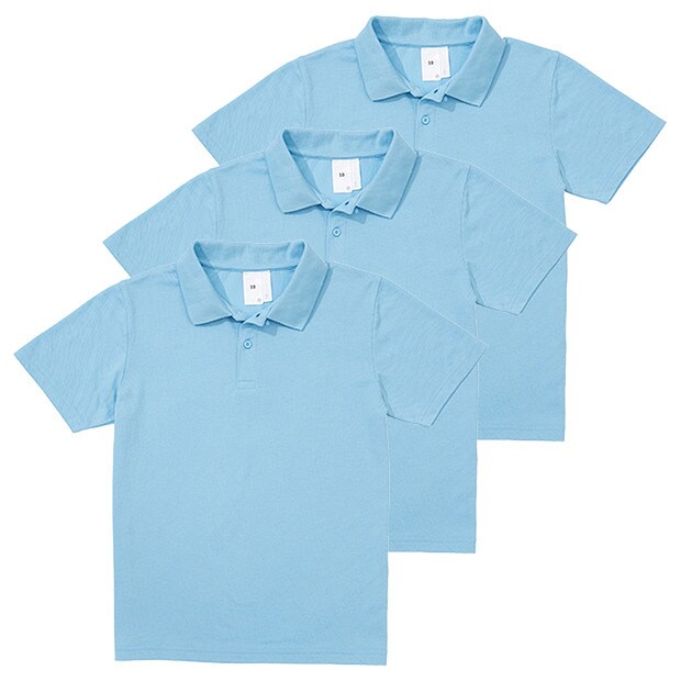 Short Sleeve Polo Tops - Sky Blue 