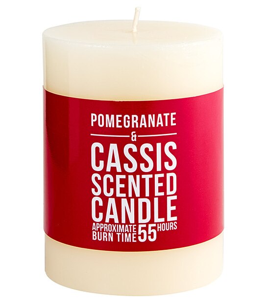 Pillar Candle 7.5 x 10cm Pomegranate and Cassis Target Australia