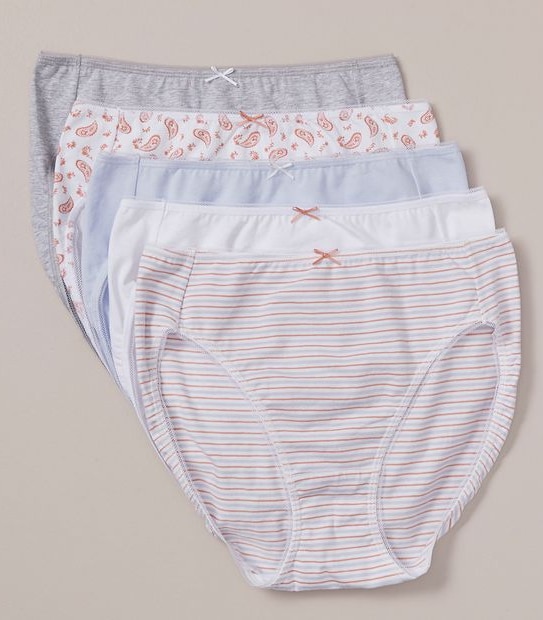 5 Pack Cotton/Elastane High Cut Briefs